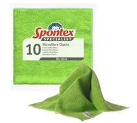 Spontex Specialist Microfibre Cloths Green (Pack of 10) 19700240