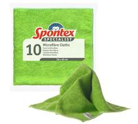 Spontex Specialist Microfibre Cloths | Hard Wearing Cleaning Cloths for Professional Dusting & Grease Removal | 10 Pack