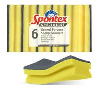 Spontex Specialist Washing Up Sponge Scourers Xl Hard Wearing & Versatile For Professional Cleaning 6 Pack