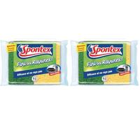SPONTEX - Sponge Fini Les Scratches! - 2 Scouring Sponges Non-Scratching Green (Pack of 2)