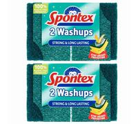 Spontex Strong & Long Lasting Washups 2 Pack X 2