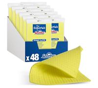 Spontex The Essentials Sponge Cloths | Super Absorbent Dish Cloths for Wiping & Cleaning | 100% PEFC Certified Wood Pulp | 12 x 4 Pack (48 Total)