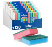 Spontex The Essentials Washing Up Sponge Scourers | Hard Wearing & Versatile | 6 x 20 Pack (120 Total)
