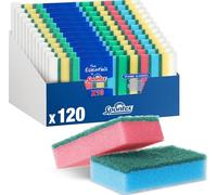 Spontex The Essentials Washing Up Sponge Scourers | Hard Wearing & Versatile | Assorted Colours | 12 x 10 Pack (120 Total)