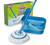 Spontex Twist Mop Ultra Compact Kit (Microfibre Mop & Foldable Bucket),White; Blue,10 Litre