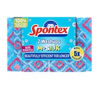 Spontex Washups Mosaik Non Scratch Sponge Scourer, Pack of 2, Blue