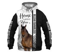 SPONYBORTY Hoodies Jackets T-Shirt Cardigan Thin 3D Belgian Warmblood Pullover Men Women Sweatshirt Unique Printing/A2/3XL