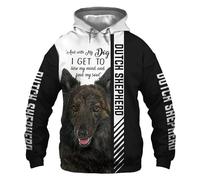SPONYBORTY Hoodies Jackets T-Shirt Cardigan Thin 3D Dutch Shepherd Dog Printing Pullover Men & Women Casual Polyester Sweatshirt Fashion/A2/XXL