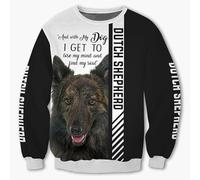 SPONYBORTY Hoodies Jackets T-Shirt Cardigan Thin 3D Dutch Shepherd Dog Printing Pullover Men & Women Casual Polyester Sweatshirt Fashion/a3/4XL