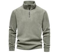 SPONYBORTY Men's Standing Collar Half Zipper Long Sleeved Sweatshirt Standing Collar Cross-Border Trend Versatile Men's Fleece top Women/C/L