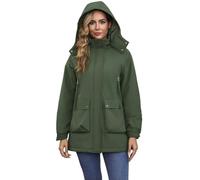 SPONYBORTY Women’s Fleece-Lined Parka Jacket, Detachable Hood Waterproof Windbreaker Coat for Autumn & Winter Belted Leather coat/A/3XL