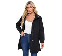 SPONYBORTY Women’s Lightweight Spring Autumn Waterproof Trench Coat, Detachable Hood, Solid Colour Long Sleeve Jacket Belted Leather coat/A/3XL