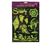 Spooksville Glow In The Dark Window Stickers Assorted Styles