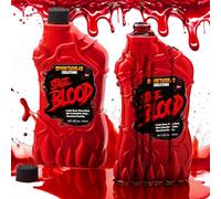 Spooktacular Creations 2 Packs of 18 oz(532 ml) Fake Halloween Vampire Blood Bottle for Halloween, Zombie, Vampire and Monster Makeup & Dress Up
