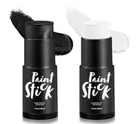 Spooktacular Creations 2 PCS Halloween Makeup Face Body Paint Kit Foundation Clown Makeup Eye Black Sticks Waterproof Foundation Stick Set for Adult Skeleton Dress Up (Black White)