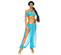 Spooktacular Creations Adult Arabian Princess Costume, Women's Halloween Costume with Pants, Top, Headband, Necklace - Blue, Size M