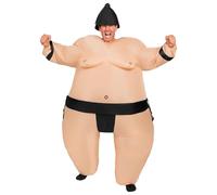 Spooktacular Creations Adult Inflatable Costume, Full Body Sumo Wrestler Air Blow-up Suit with Black Belt, Deluxe Halloween Costume for Halloween Dress Up Themed Parties, Black