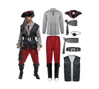 Spooktacular Creations Adult Men Pirate Costume for Halloween, Costume Party, Trick or Treating, Cosplay Party
