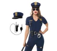 Spooktacular Creations Adult Women Police Costume for Halloween Dress Up Party, Cop Role Playing, Cosplay Party, Theme Party-L