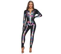 Spooktacular Creations Adult Women Skeleton Costume, Glow in the Dark Skeleton Costume for Halloween Dress Up Party Role Playing Cosplay