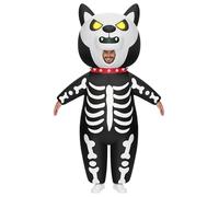Spooktacular Creations Adults Inflatable Costumes, Light Up Eyes Skeleton Puppy Inflatable Costume, Full Body Blow Up Dog Costumes for Halloween Costume Cosplay Themed Parties