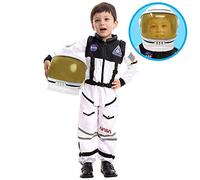 Spooktacular Creations Astronaut Costume for Kids with Movable Visor Astronaut Helmet, NASA Space Costume Halloween Costume Kids, Pretend Role Play Dress Up (White)-Toddler (3-4 yrs)