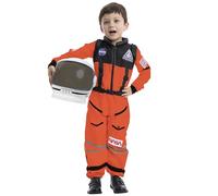 Spooktacular Creations Astronaut Pilot Orange Costume Movable Space Visor Kids Helmet Halloween. (Toddler (3-4yrs))