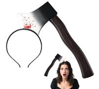 Spooktacular Creations Axe Headband Zombie Costume Accessories Fake Bloody Axe Halloween Headbands Halloween Horror Decor Cosplay Party Supplies