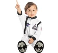Spooktacular Creations Baby Astronaut NASA Pilot Costume for Infant Halloween Trick or Treating, Astronaut Costume for Kids, Space Dress-up Party, Pretend Play, White, 06-12 months