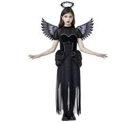 Spooktacular Creations Bad Angel Costume, Black Angel Costume for Girls, Angel Devil Costume for Halloween Dress Up Angel Role Play (Medium(5-7yrs))