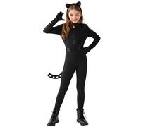 Spooktacular Creations Black Cat Costume for Girls, Kids Mystic Feline Outfit, Girl Sable Cat Halloween Apparel for Cosplay Party Role Play(Small(5-7 yrs))