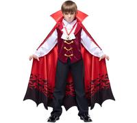 Spooktacular Creations Boys Royal Halloween Vampire Costume, Kids Dracula Costume for Halloween Dress Up Party, Role Playing-S(5-7yr)