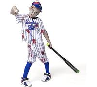 Spooktacular Creations Child Boy Blue Baseball Zombie Costume for Halloween Dress Up Parties, Zombie Theme Party Costumes-S(5-7yr)