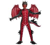 Spooktacular Creations Child Boys Dragon Costume (Black Blue or Black Red), Boys Dragon Wings, Tail and Mask Set for Halloween Parties, Dress Up, Cosplay