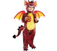 Spooktacular Creations Child Dragon Costume for Halloween Trick or Treating Dinosaur Dress-up Pretend and Play (Red)