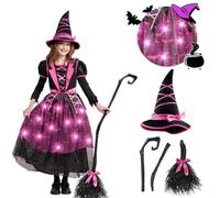 Spooktacular Creations Child Girl Pink Witch Costume Bat Skirt for Halloween