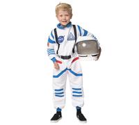 Spooktacular Creations Child Halloween Astronaut Costume, Unisex Pilot Jumpsuit With Astronaut Helmet, Costumes for Kids, White, Medium (7-9 yrs)