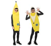 Spooktacular Creations Child Unisex Banana Costume Tropical Fruit Jumpsuit for Kids Toddler Halloween Dress Up Themed Party (Large(10-12yr))