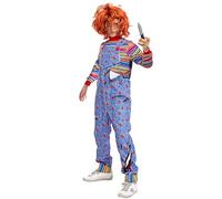 Spooktacular Creations Chucky Costume and Wig Halloween for Child, Kids Play Chucky Costume Jumpsuit Outfit Small(5-7 years)