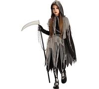 Spooktacular Creations Girl Grim Reaper Costume with Gloves and Tights Glow in the Dark, Scary Halloween Costume for Dress-Up Party-XXL(14-16yr)