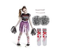 Spooktacular Creations Girl Scary Bloody Cheerleader Costume, Zombie Cheerleader Costume for Halloween Dress Up Parties
