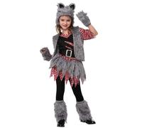 Spooktacular Creations Girl Vest Werewolf costume for Halloween (Medium (8-10yr))