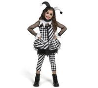 Spooktacular Creations Girls Clown Costume, Black and White Dress for Girls Halloween Role Play, Cosplay Party (Small(5-7 yrs))
