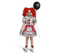 Spooktacular Creations Girls Clown Costume, Evil Clown Dress, Scary Jester Costume for Girls Halloween Dress Up, Role Play, Cosplay Party-XL