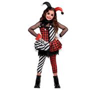 Spooktacular Creations Girls Evil Clown Costume - Black and Red Dress for Halloween Role Play, Cosplay Party - Size S