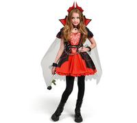 Spooktacular Creations Girls Vampire Costume, Red Dark Vampire Dress for Girls Halloween Dress up, Role-Playing and Costume parties-XL(12-14 yrs)