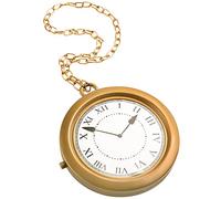 Spooktacular Creations Gold Clock Necklace Halloween Jumbo Gold Necklace White Rabbit Clock Hip Hop Rapper for Kids Women Men Halloween Party Decorations, White Rabbit Costume