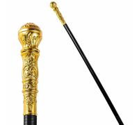 Spooktacular Creations Gold halloween Costume Walking Cane Prop Stick, Vintage Magician Cane Costume Accessories for Halloween Party Pretend Costume