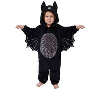 Spooktacular Creations Halloween Baby Unisex Costume, Black Bat Toddler Hooded Jumpsuit Costume with a Tail, Zip-Up Hooded for Halloween Cosplay Costume (18-24 months)