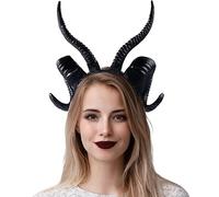 Spooktacular Creations Halloween Black Devil Horns Headband, Sheep Horns, Cosplay Horn Headpiece for Halloween Costume Accessories
